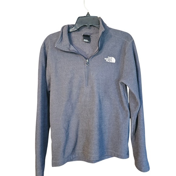 The North Face Other - The North Face‎ Mens Grey Textured Fleece 1/4 Zip Pullover Sweater Size Medium